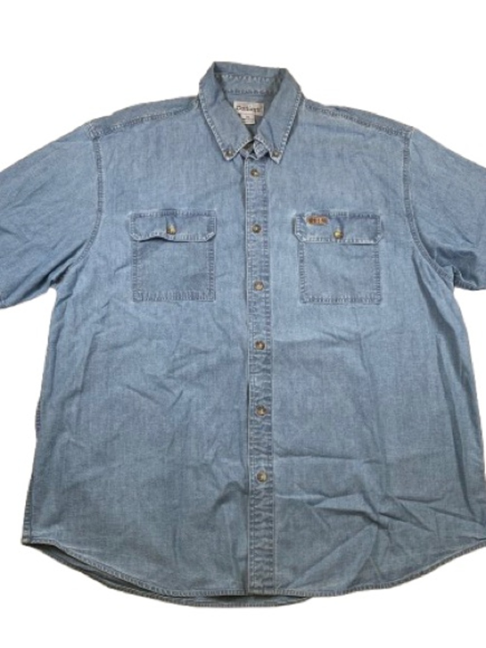 Vintage Carhartt Button Up Short Sleeve Denim Shirt